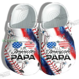 All America Papa Usa Flag Crocs Shoes Gift Grandpa Father Day