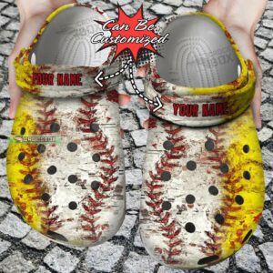 Custom Baseball Softball Pattern Crocs Shoes Custom