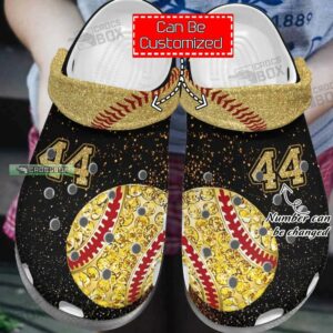 Custom Golden Softball Crocs Shoes For Men And Women