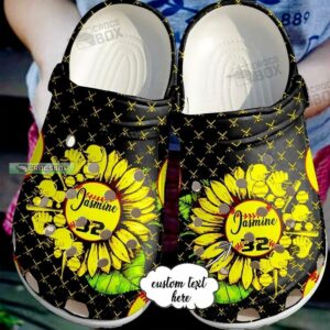 Custom Sunflower Black Crocs