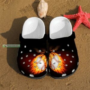Fire Softball Rubber Crocs Shoes