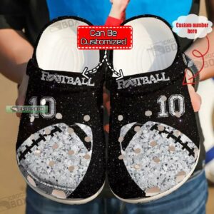 Football Custom Ball Diamond Crocs Shoes