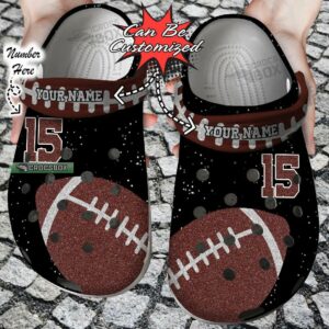 Personalized Name Number Football Glitter Crocs Shoes Football