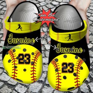 Personalized Name Number Softball Crocs Shoes