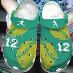 Personalized Number Love Softball Crocs Shoes