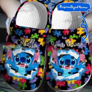 Personalized Stitch Autism Awareness Crocs Shoes