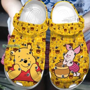 Piglet And Winnie The Pooh Yellow Crocs Shoes