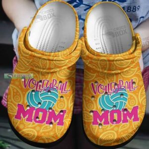Volleyball Mom Paisley Bandana Orange Crocs Shoes