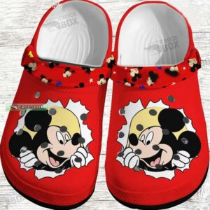 Women Mickey Mouse Crocs Red