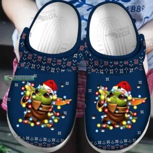 Baby Yoda’s Merry Christmas Crocs Navy