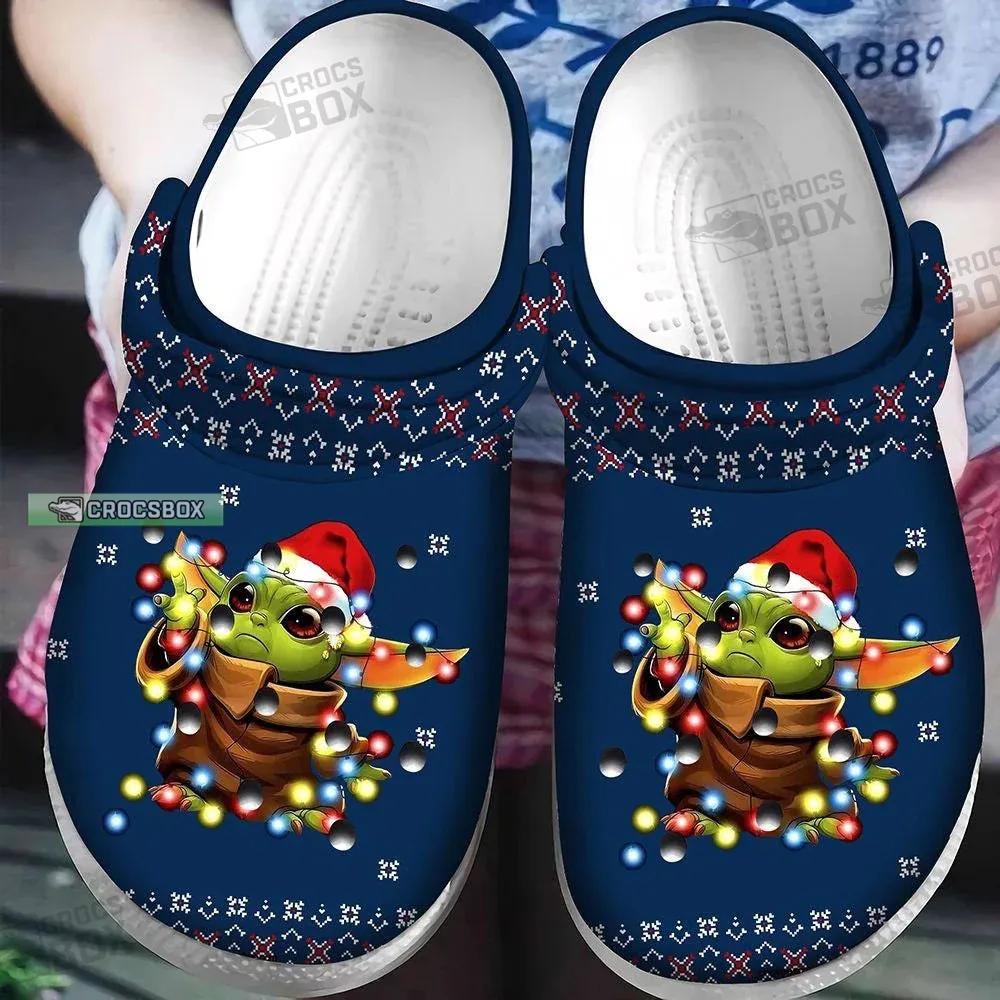 Baby Yoda's Merry Christmas Crocs Navy