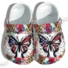 Colorful Butterfly 4Th Of July Crocs Shoes