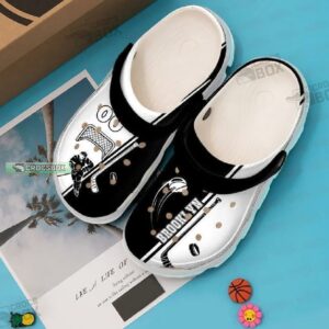 Custom Black And White Hockey Crocs Shoes