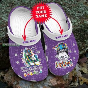 Custom Name Autism Mom Dinosaurs Crocs Shoes