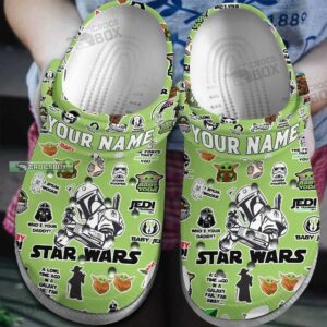 Custom Name Star Wars Green Kids Crocs Shoes