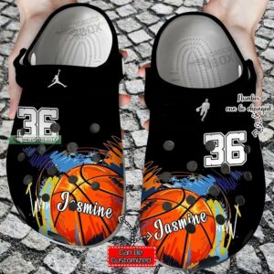 Custom Number Basketball Colorful Crocs