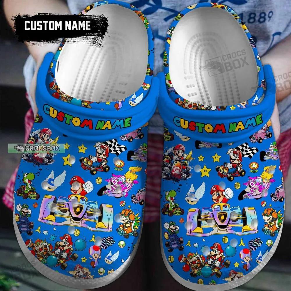 Custom Super Mario Blue Crocs Shoes - CrocsBox