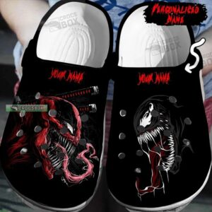 Custom Venom And Deadpool Crocs