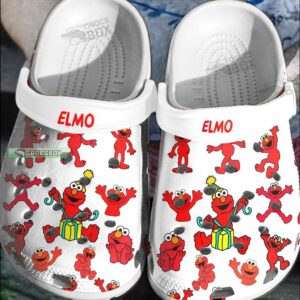 Elmo Classic White Crocs Shoes Elmo Gift