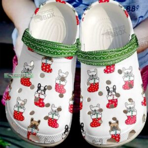 French Bulldog Frenchies In Socks Christmas Crocs Shoes