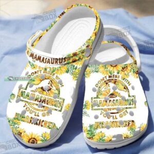 Funny Dont Mess White Mamasaurus Crocs Gift For Mom