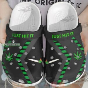 Grey Just Hit It Cannabis Clogs Crocs