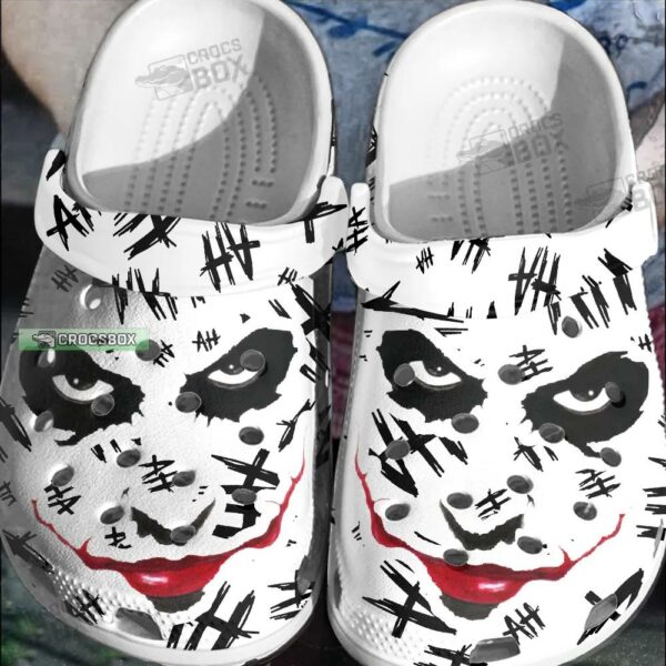 Halloween Joker Face Crocs White