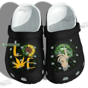 Love Sunflower Weed Crocs