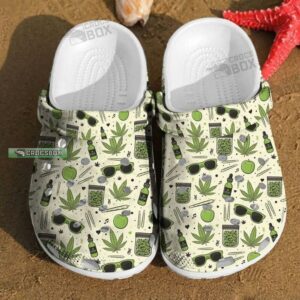 Marijuana Leaf Pattern Crocs