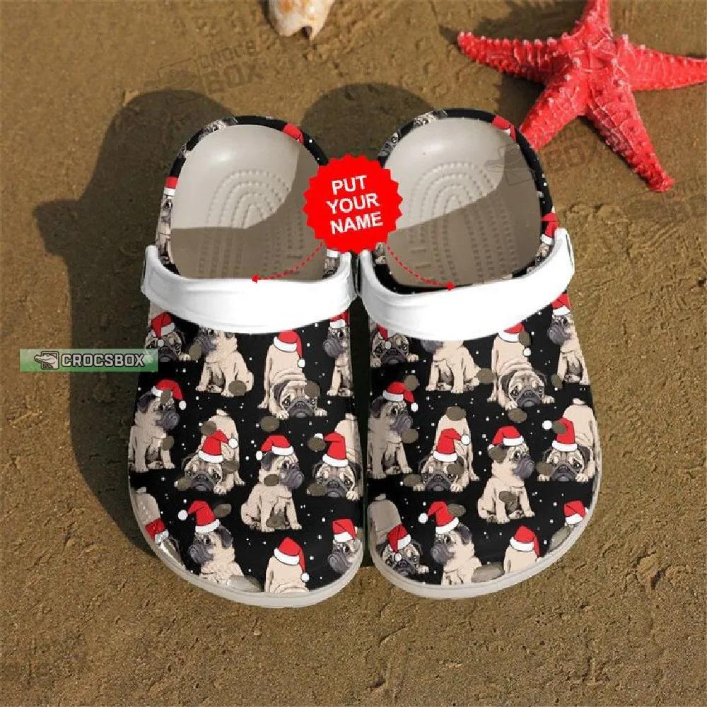 Merry Christmas Custom Pug Crocs