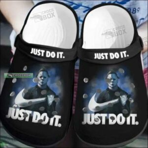 Nike Just Do It Funny Michael Myers Crocs Black