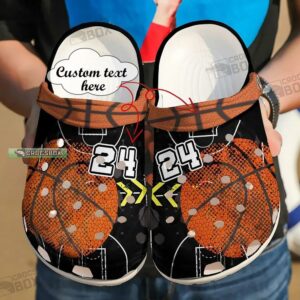 Personalized Number Basketball Black Crocs Shoes