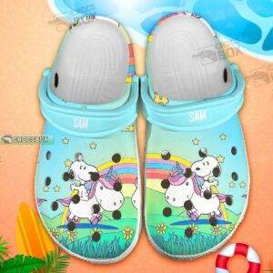 Snoopy And Unicorn Hawaii Crocs 3