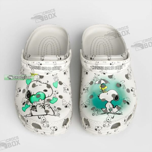 Snoopy Graphic White Crocs Shoes