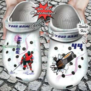 Sport Custom Hockey Ice Player Crocs Shoes Hockey Gift For Boys