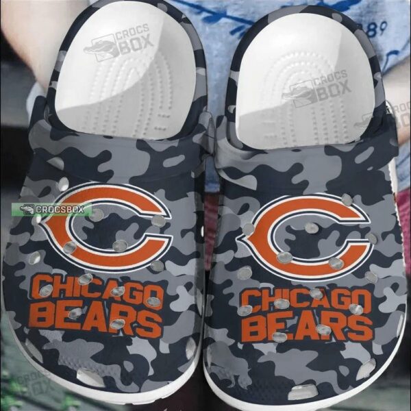 Adults Chicago Bears Football Grey Camouflage Crocs Clogs