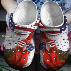 America Chicken Personalized Shoes Crocs Independence Day
