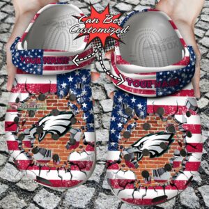 American Football Eagles Crocs Shoes