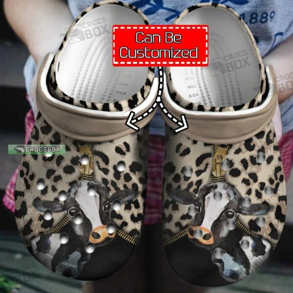 Animal Cow Leopard Pattern Crocs Shoes