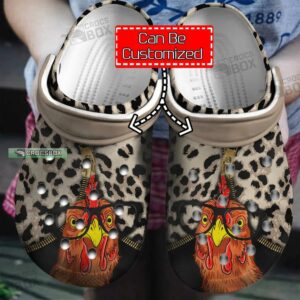 Animal Personalized Chicken Leopard Pattern Crocs Shoes