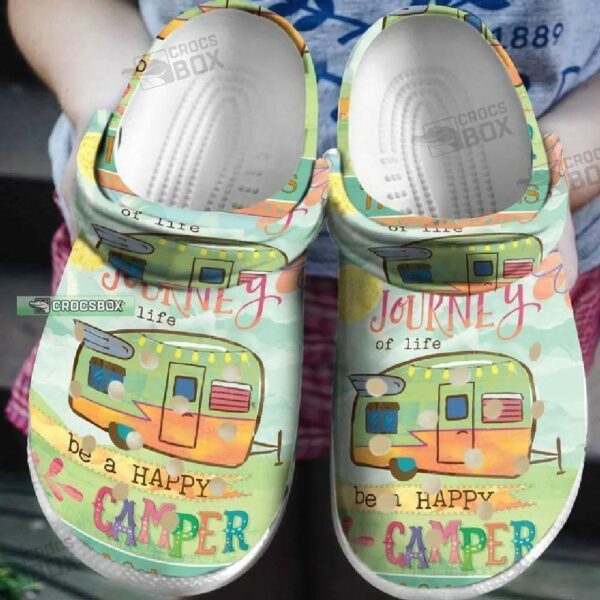 Be Happy Camper Crocs Shoes