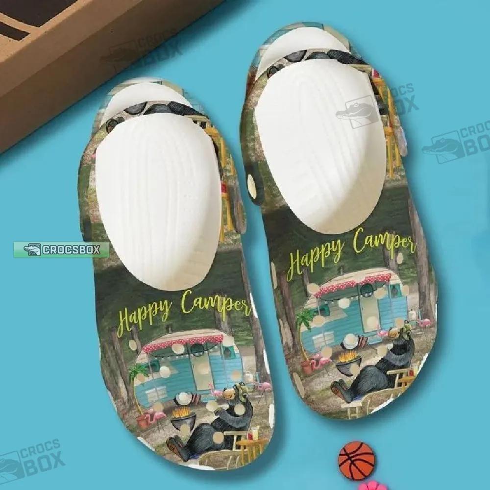 Bear Happy Camper Funny Crocs Shoes