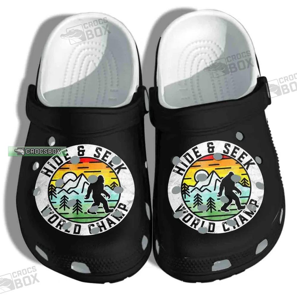 Bigfoot Hide Seek World Champ Camping Crocs Shoes