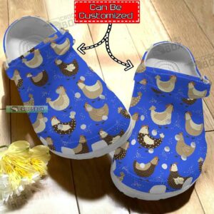 Blue Print Chicken Family Crocs Shoes