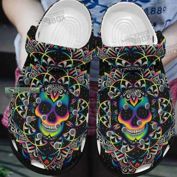 Colorfull Skull Mandala Crocs Shoes
