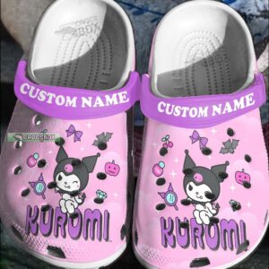 Custom Kawaii Kuromi Crocs Pink