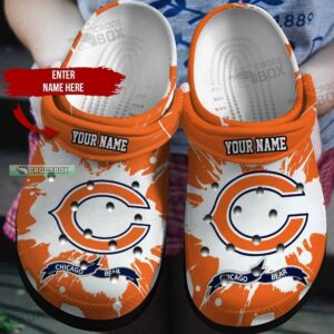 Custom Name Bears Orange Tie Dye Crocs Shoes