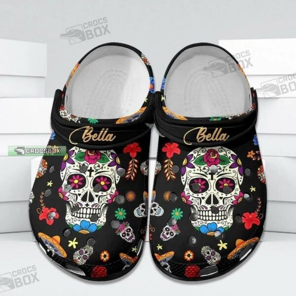 Custom Name Sugar Skull Crocs Shoes