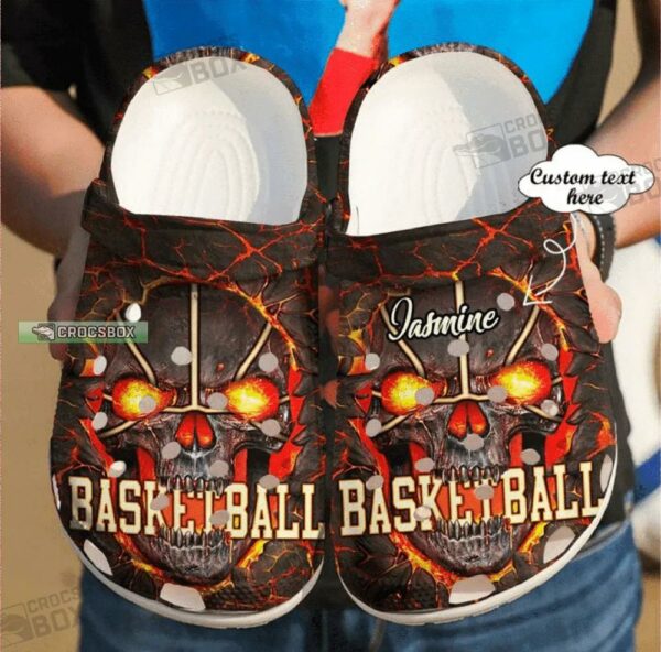 Custom Skull Basketball Crocs Shoes