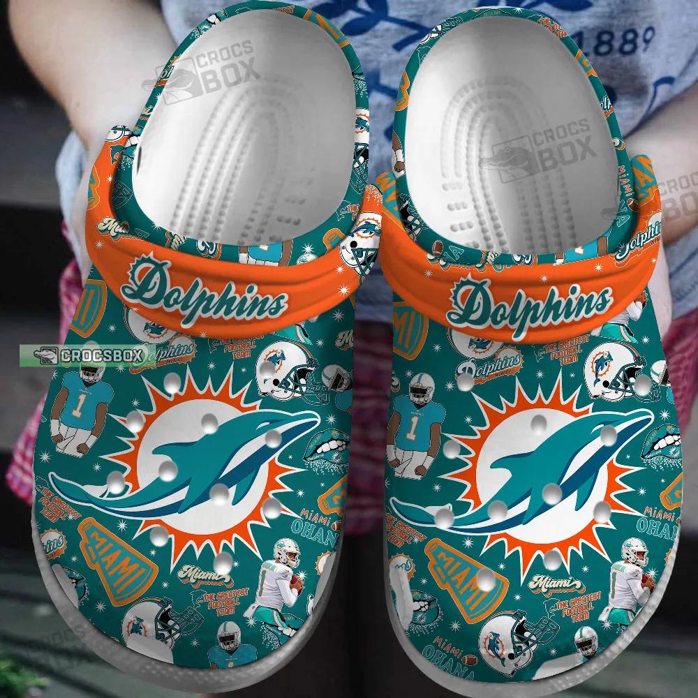 Dolphins Touchdown Crocs Shoes